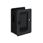 Heavy Duty Pocket Lock Adjustable 3 1/4"x 2 1/4" Sliding Door Receiver in Paint Black