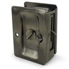 Solid Brass Adjustable 3 1/4" x 2 1/4" Heavy Duty Privacy Pocket Lock in Antique Nickel