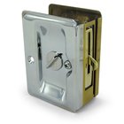 Solid Brass Adjustable 3 1/4" x 2 1/4" Heavy Duty Privacy Pocket Lock in Polished Brass and Polished Chrome
