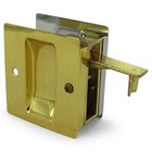 Solid Brass 2 1/2" x 2 3/4" Passage Pocket Lock in Polished Brass and Polished Chrome