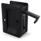 Solid Brass Adjustable 3 1/4" x 2 1/4" Heavy Duty Passage Pocket Lock in Paint Black