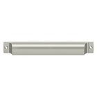 Solid Brass 7 1/16" Centers Front Mounted Shell Cup Pull in Brushed Nickel