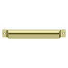 Solid Brass 7 1/16" Centers Front Mounted Shell Cup Pull in Unlacquered Brass