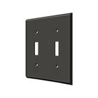 Solid Brass Double Toggle Switchplate in Oil Rubbed Bronze