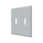 Solid Brass Double Toggle Switchplate in Brushed Chrome