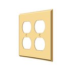 Solid Brass Double Duplex Outlet Switchplate in PVD Brass