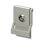 Solid Brass Modern Door Knocker with Viewer in Brushed Nickel