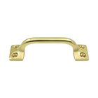 Solid Brass 3 1/2" Centers Front Mounted Handle in Unlacquered Brass