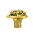 1 3/8" Knob Frog Watercress w/ Peridot Swarovski Crystal in Museum Gold
