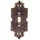 Single Toggle Switchplate Burgundy Swarovski Crystal in Museum Gold
