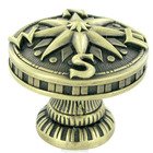 1 1/4" Diameter Yacht Club Compass Knob in Burnished Pewter