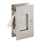 Passage Modern Rectangular Pocket Door Lock in Satin Nickel