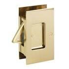 Passage Modern Rectangular Pocket Door Lock in Polished Brass