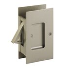 Passage Modern Rectangular Pocket Door Lock in Tumbled White Bronze