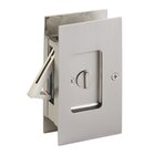 Privacy Modern Rectangular Pocket Door Lock in Satin Nickel
