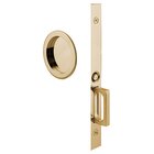 Passage Round Pocket Door Mortise Set In Satin Brass