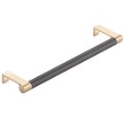 8-1/4" Centers Round Edge Stem in Satin Brass And Smooth Bar in Oil Rubbed Bronze