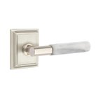 Single Dummy White Marble Right Handed Lever With T-Bar Stem And Wilshire Rose In Satin Nickel