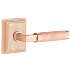 Single Dummy Right Handed Knurled Lever with L-Square Stem and Wilshire Rose in Satin Rose Gold