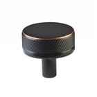 1 1/4" Conical Stem in Flat Black And Knurled Knob in Oil Rubbed Bronze