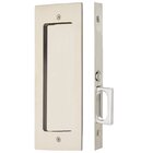 Mortise Modern Rectangular Passage Pocket Door Hardware in Polished Nickel