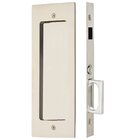 Modern Rectangular Dummy Pocket Door Mortise Lock in Polished Nickel
