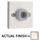 Wall Bumper with Square Rosette in Polished Nickel