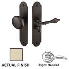 Right Hand Arch Style Screen Door Lock in Tumbled White Bronze