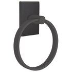 Modern Rectangular Towel Ring in Flat Black
