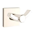 Square Double Hook in Lifetime Polished Nickel