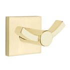 Square Double Hook in Satin Brass