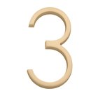 #3 Modern House Number in Satin Brass