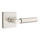 Single Dummy Right Handed Hercules Door Lever With Square Rose in Satin Nickel