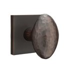 Single Dummy Hammered Egg Door Knob And Square Rose in Oil Rubbed Bronze