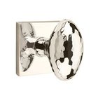 Single Dummy Hammered Egg Door Knob And Square Rose in Polished Nickel