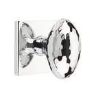 Single Dummy Hammered Egg Door Knob And Square Rose in Polished Chrome