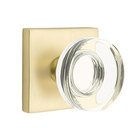 Single Dummy Modern Disc Glass Door Knob with Square Rose in Satin Brass