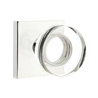 Modern Disc Glass Double Dummy Door Knob with Square Rose in Polished Chrome