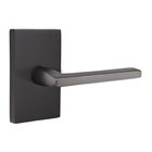 Single Dummy Right Handed Helios Door Lever With Modern Rectangular Rose in Oil Rubbed Bronze