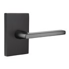 Single Dummy Right Handed Helios Door Lever With Modern Rectangular Rose in Flat Black