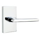Single Dummy Right Handed Helios Door Lever With Modern Rectangular Rose in Polished Chrome