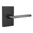 Double Dummy Helios Door Right Handed Lever With Modern Rectangular Rose in Flat Black