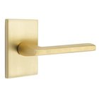 Double Dummy Helios Door Right Handed Lever With Modern Rectangular Rose in Satin Brass