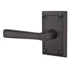 Left Handed Double Dummy Arts & Crafts Door Lever with Arts & Crafts Rose in Flat Black