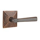 Right Handed Double Dummy Arts & Crafts Door Lever with Hammered Rose in Oil Rubbed Bronze