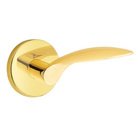 Double Dummy Mercury Door Right Handed Lever With Disk Rose in Unlacquered Brass