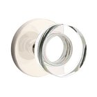 Modern Disc Glass Double Dummy Door Knob with Disk Rose in Polished Nickel