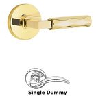 Single Dummy Tribeca Lever with L-Square Stem and Disc Rose in Unlacquered Brass