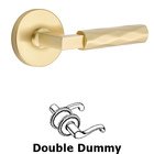 Double Dummy Tribeca Lever with L-Square Stem and Disc Rose in Satin Brass