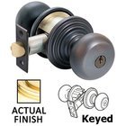 Keyed Providence Knob With Regular Rose in Polished Brass